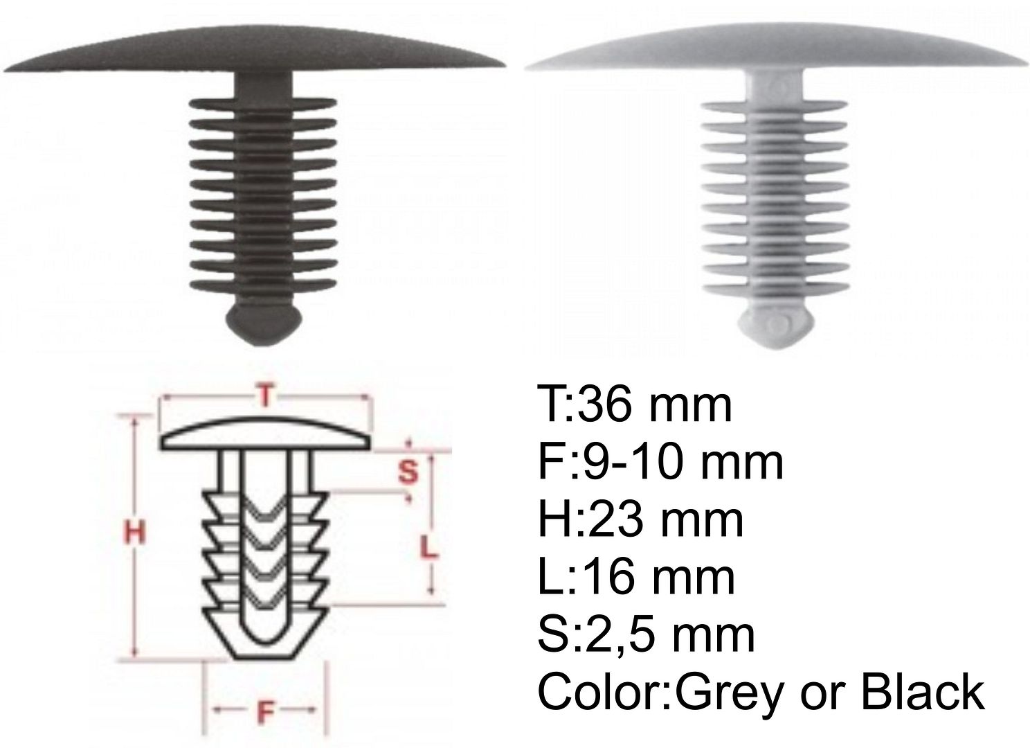 Plastic Car Trim Panel fir tree Clips universal roof cloth retainer